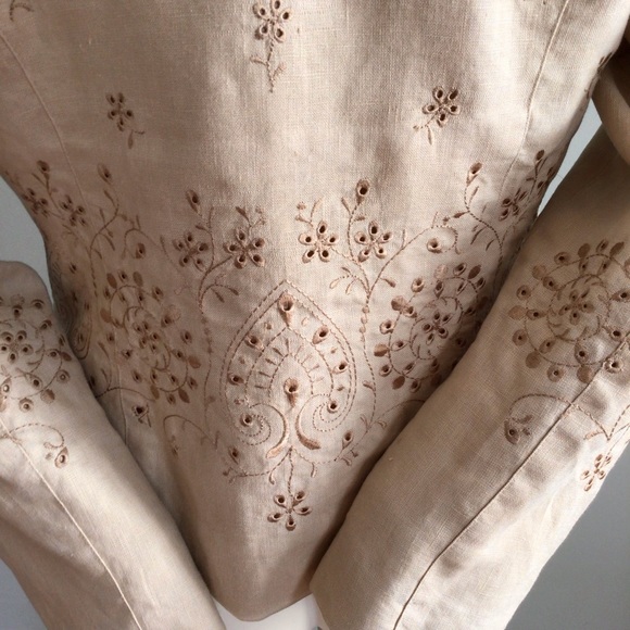 Carole Little Beige Linen Jacket - Picture 7 of 10